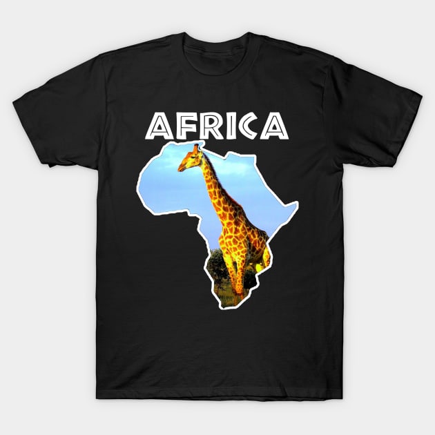 African Wildlife Continent Lone Giraffe T-Shirt by PathblazerStudios